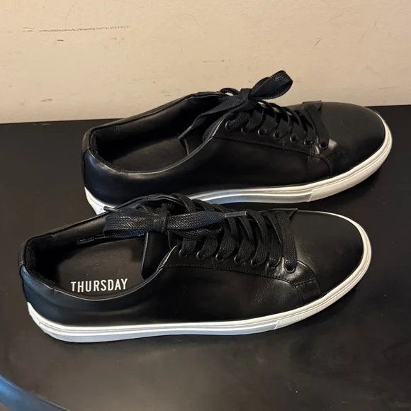 Thursday Boot Company Black Leather Sneakers, Like New, Men’s Sz 9.5 - Picture 6 of 16